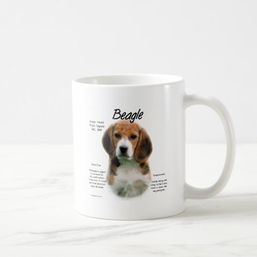 Mug Histoire du beagle ; Tout sur les Beagles (Droite)