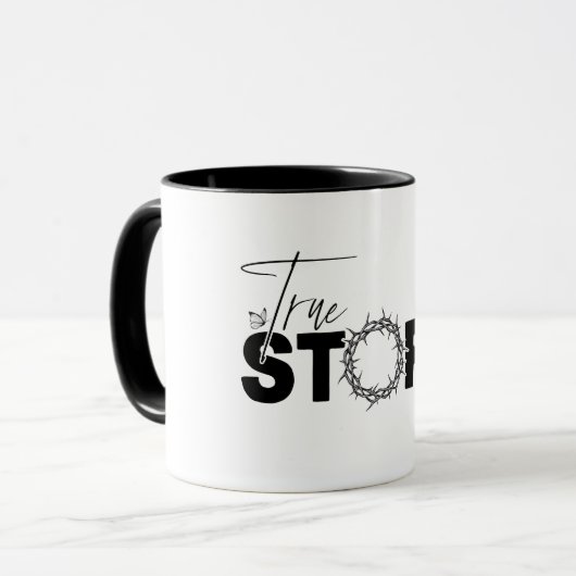Mug Histoire vraie Croix chrétienne de Pâques (Devant gauche)