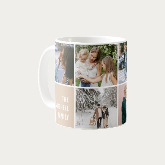 Mug Histoires de famille Collage photo simple