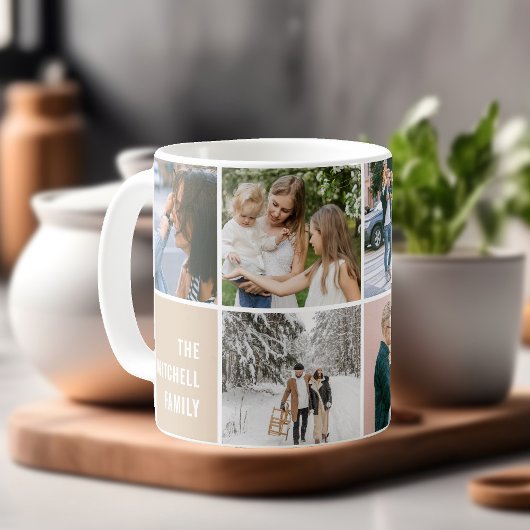 Mug Histoires de famille Collage photo simple