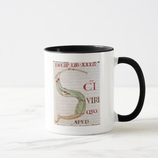 Mug Historiated parafent "S" dépeignant un homme (Droite)