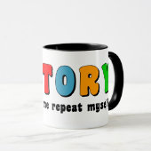 Mug Historique des répétitions colorées (Devant droit)