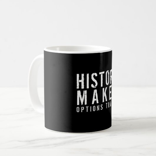 Mug Historique Maker Options Trader Noir Blanc (Devant gauche)