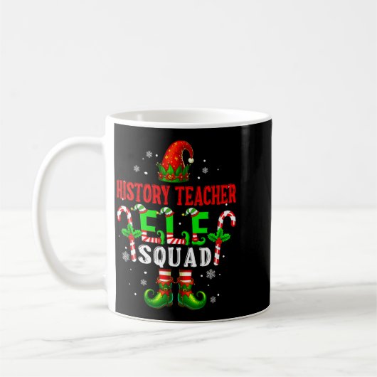 Mug History Teacher Elf Squad Xmas Elf Hat Scute Ss Cu (Gauche)