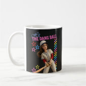 Mug Hit The Dang Ball Funny Baseball Mom Doll Face (Gauche)