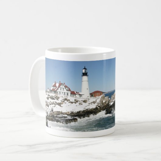 Mug Hiver à Portland Head Light (Devant gauche)