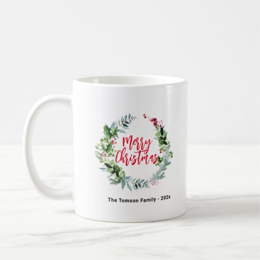 Mug hiver aquarelle couronne (Gauche)