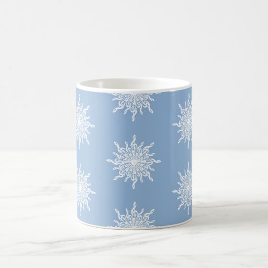 Mug Hiver Blue Ornamental G Clef Snowflake Motif (Centre)