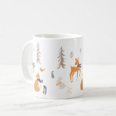Mug Hiver Bois Animaux Folk Art Noël (Devant gauche)
