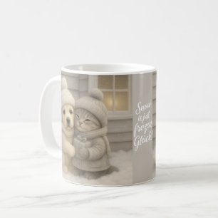 Mug Hiver Cozy avec Illustration de Chiot et Chato