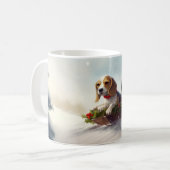 Mug hiver de neige de Noël beagle (Devant gauche)