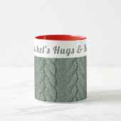 Mug Hiver doux et vert sur mesure | Hugs et cacao chau (Centre)