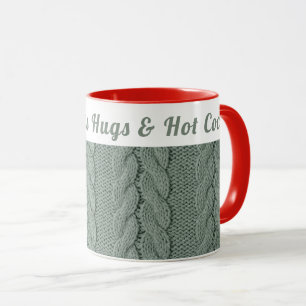 Mug Hiver doux et vert sur mesure Hugs et cacao chau