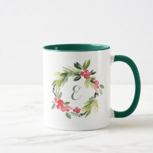 Mug Hiver épousant le monogramme floral de la