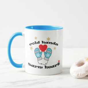 Mug Hiver Froid Mains Chaud Coeur, Cadeau de Noël