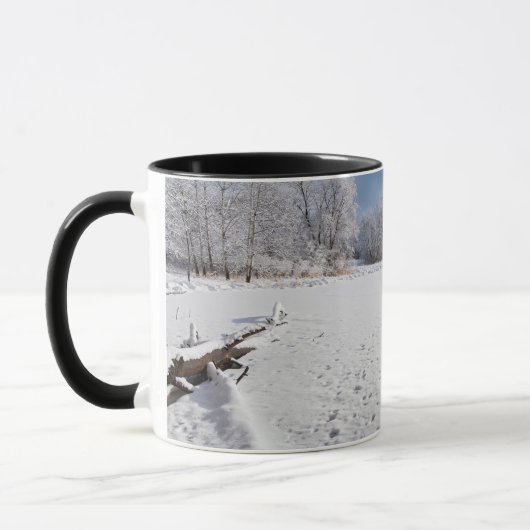 Mug hiver pittoresque le long de l'étang et des forêts (Gauche)