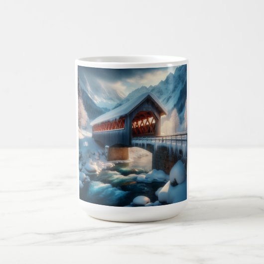 Mug Hiver, pont enneigé & rivière (Centre)