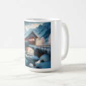 Mug Hiver, pont enneigé & rivière (Devant droit)
