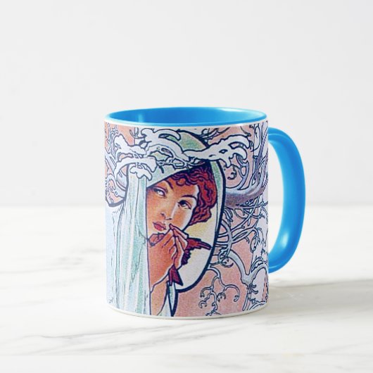 Mug Hiver (quatre saisons), Alphonse Mucha (Devant droit)