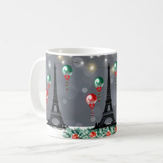 Mug Hiver Tour Eiffel, Noël Balloons Nuit (Devant gauche)
