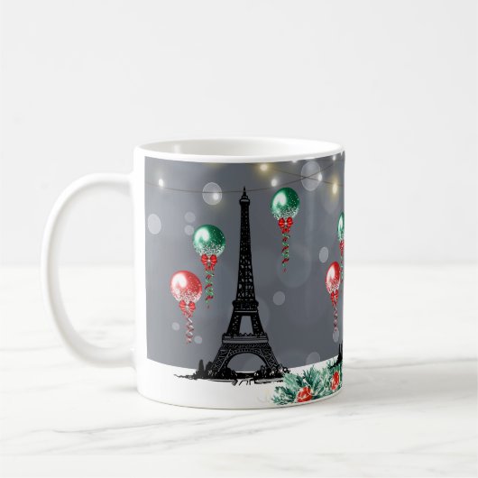 Mug Hiver Tour Eiffel, Noël Balloons Nuit (Gauche)