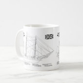 Mug HMS Beagle Tall Ship - Plan d'expédition BD (Devant gauche)