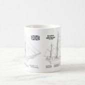 Mug HMS Beagle Tall Ship - Plan d'expédition BD (Centre)