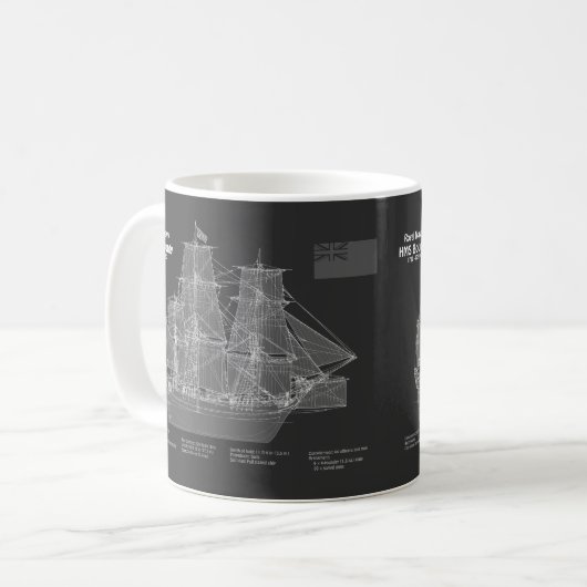 Mug HMS Bounty - Plan directeur des navires (Devant gauche)