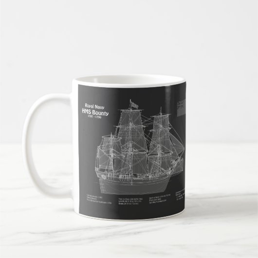 Mug HMS Bounty - Plan directeur des navires (Gauche)