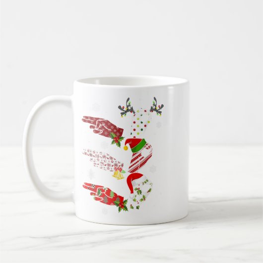 Mug Ho Ho Asl Langue des signes Fierté sourde Pajamas  (Gauche)