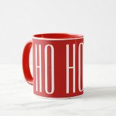 Mug HO HO HO - blanc sur rouge (Devant gauche)