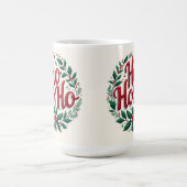 Mug Ho Ho Ho Christmas Wreath Typography Design (Centre)