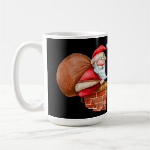 Mug Ho Ho Ho, Père Noël avec sac sur Chimney