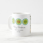 Mug Ho Ho Joyeux Noël moderne Photo et texte (Devant gauche)