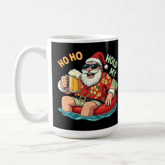 Mug Ho Ho Tenir Ma Bière Drôle Boire Père Noël Noël (Gauche)