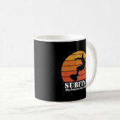 Mug Hobby de surf Retro Sunset Personnaliser (Devant droit)