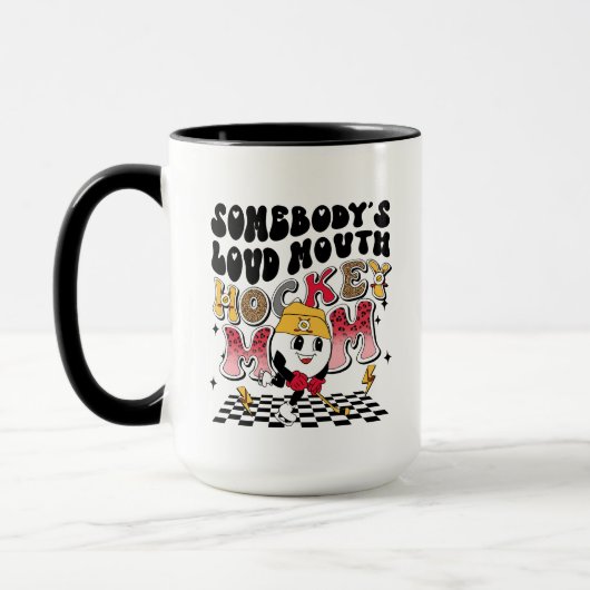 Mug Hockey à haute voix Maman art du mot (Gauche)