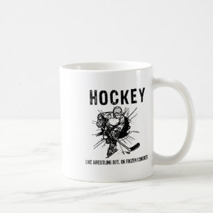 Mug Hockey comme la lutte mais sur du béton gelé drôle