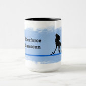 Mug Hockey - Player Silhouette and Puck Personalize (Centre)