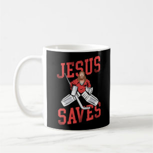 Mug Hockey sur glace Jésus sauve Vintage gardien Jésus