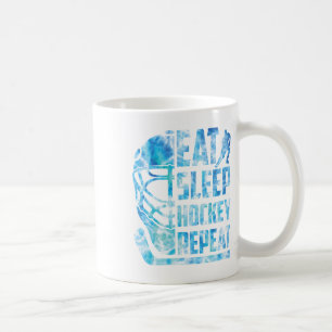 Mug Hockey sur glace Manger Dormir Hockey Répéter Drôl