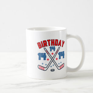Mug Hockey sur glace Quatorze Anniversaire Garçon 14e