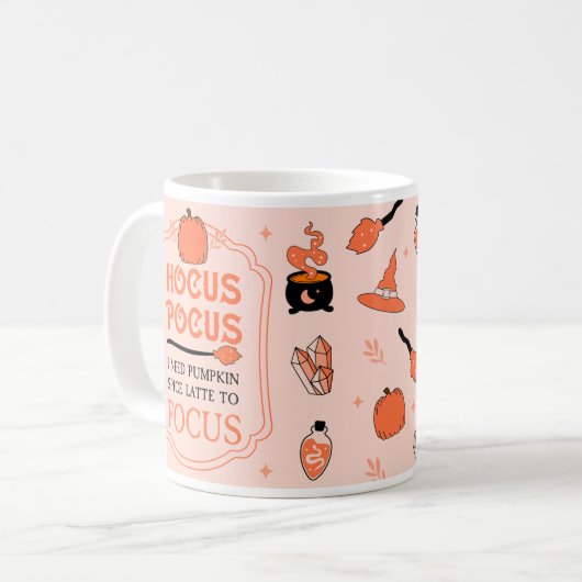 Mug Hocus Pocus Citrouille Épice Latte À Focus Automne (Devant gauche)