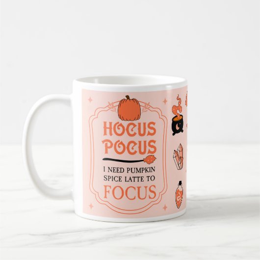Mug Hocus Pocus Citrouille Épice Latte À Focus Automne (Gauche)