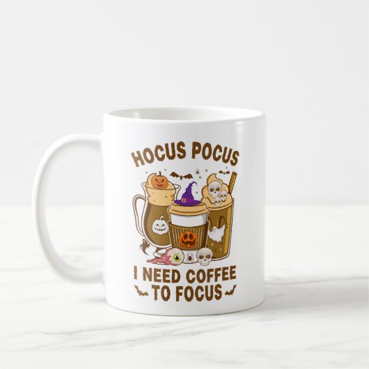 Mug Hocus Pocus I need Coffee To Focus Halloween (Gauche)