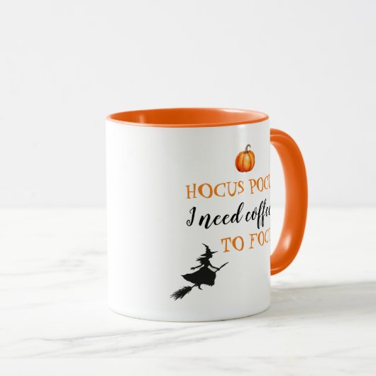 Mug Hocus Pocus Moderne Orange et Noir Halloween (Devant droit)