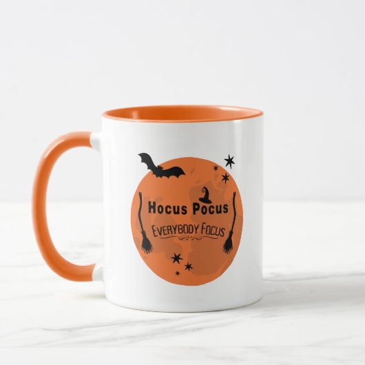 Mug Hocus Pocus Orange Enseignant Lune Halloween (Gauche)