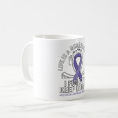Mug Hodgkin Lymphoma cancer sensibilisation ruban viol (Devant gauche)