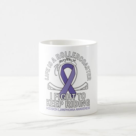 Mug Hodgkin Lymphoma cancer sensibilisation ruban viol (Centre)