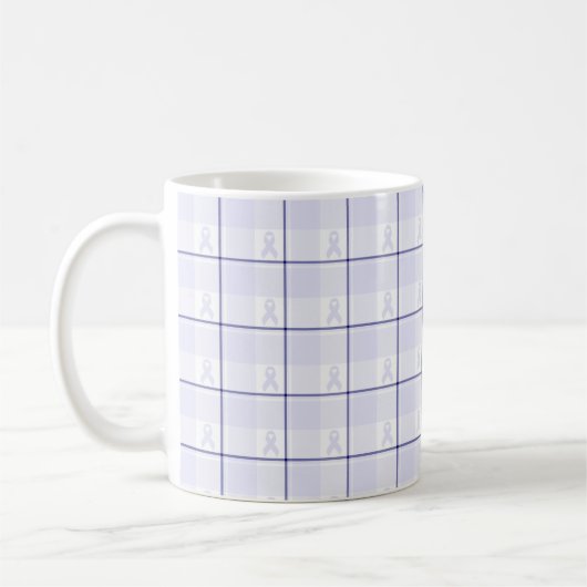 Mug Hodgkin's Lymphoma Awareness Plaid Lavender Ribbon (Gauche)